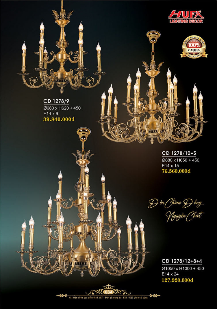 Bảng giá đèn trang trí HUFA